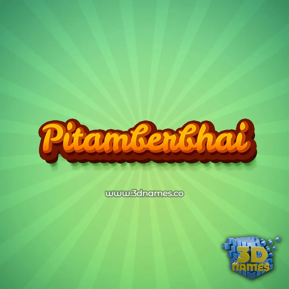 pitamberbhai in Green Rays style - 3D name wallpaper