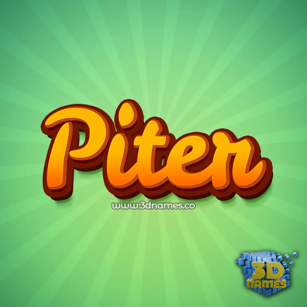 piter in Green Rays style - 3D name wallpaper