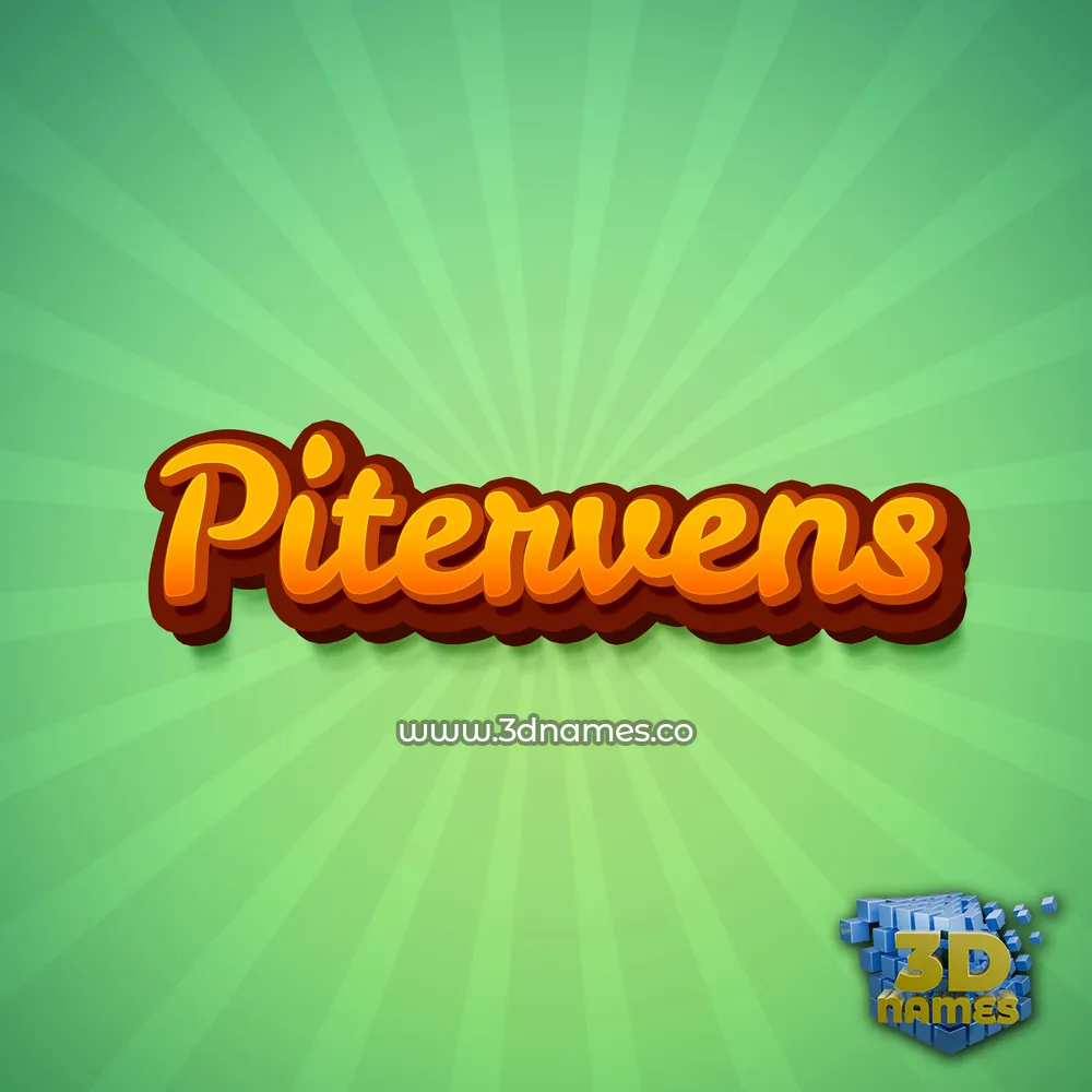 pitervens in Green Rays style - 3D name wallpaper