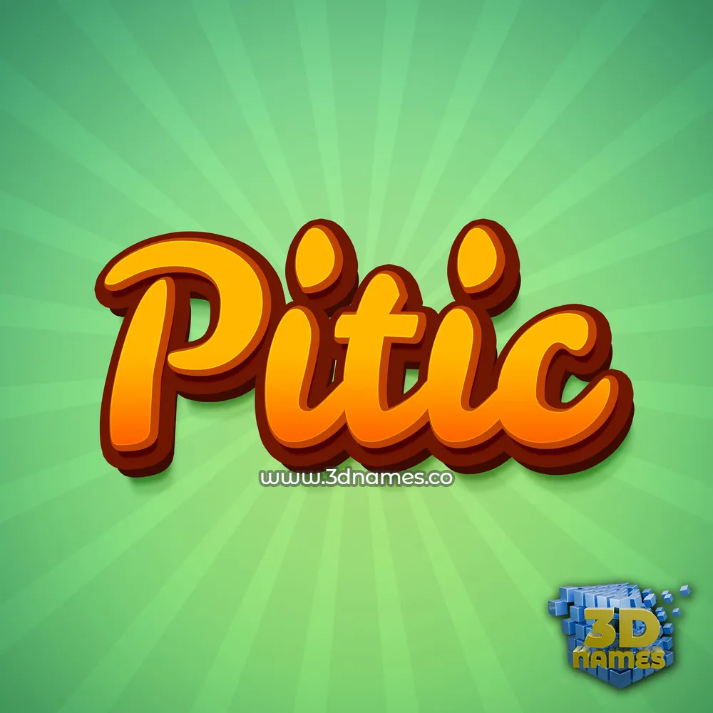 pitic in Green Rays style - 3D name wallpaper