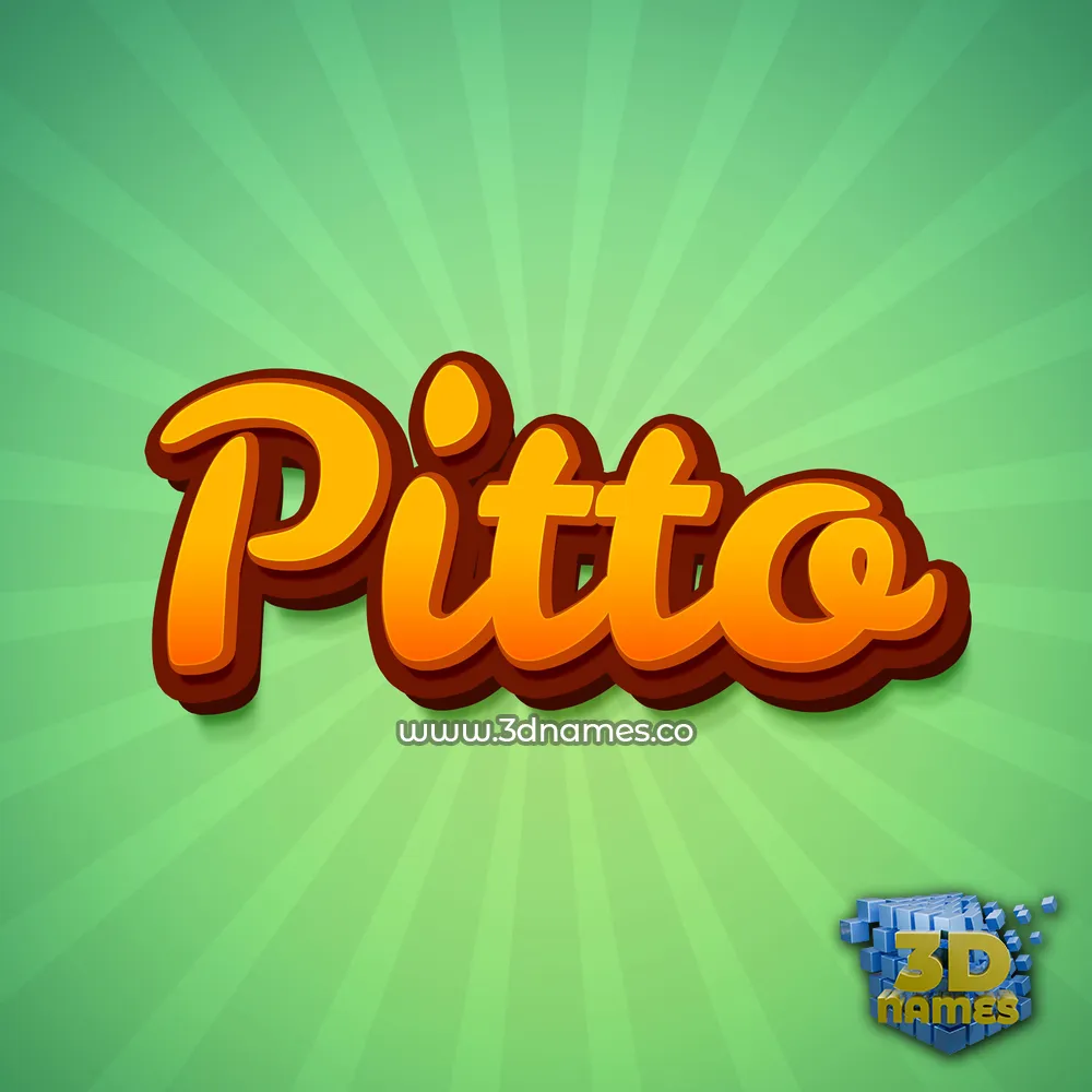 pitto in Green Rays style - 3D name wallpaper