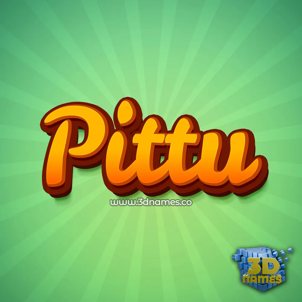pittu in Green Rays style - 3D name wallpaper