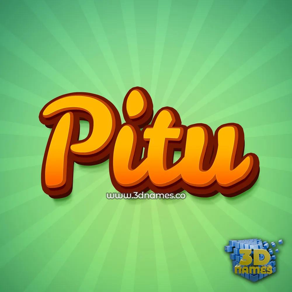 pitu in Green Rays style - 3D name wallpaper