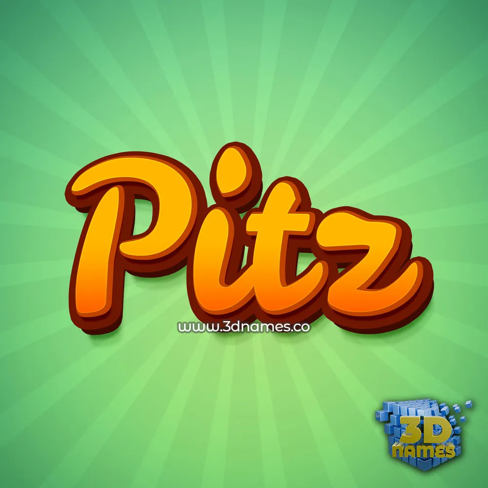 pitz in Green Rays style - 3D name wallpaper