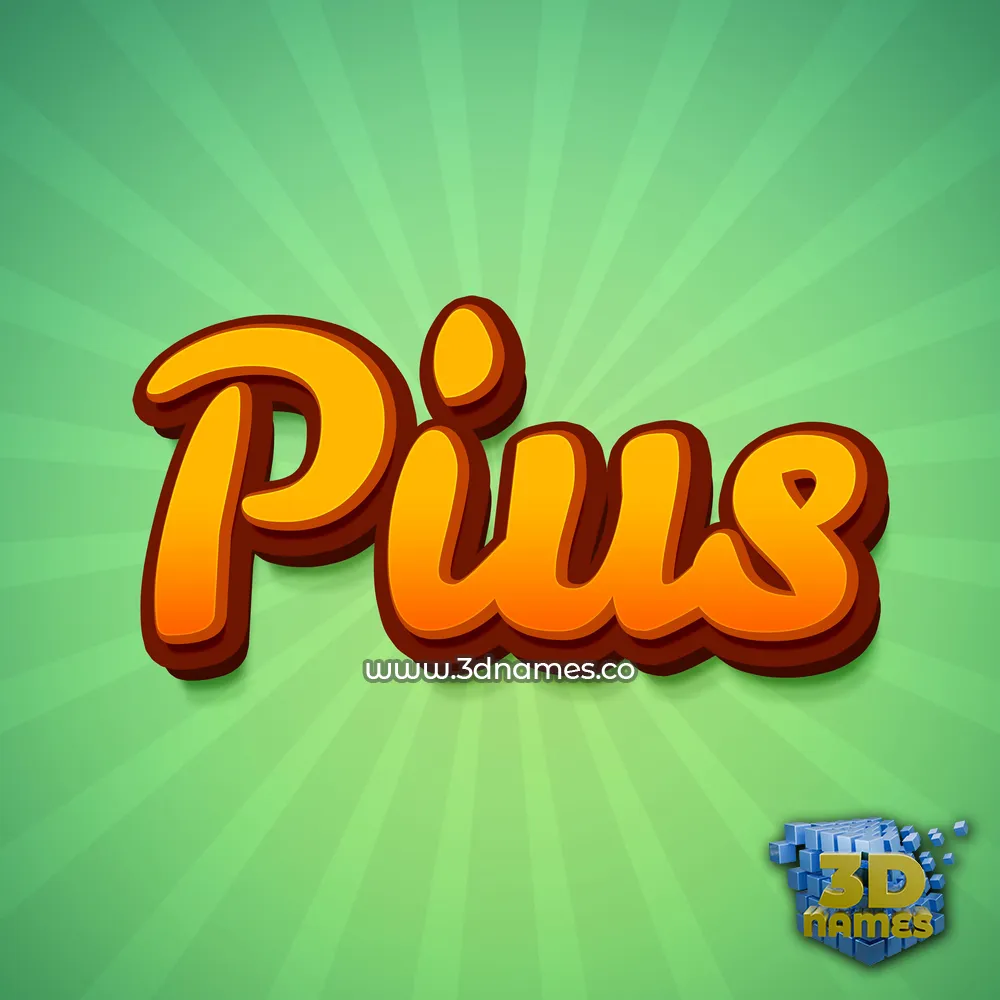 pius in Green Rays style - 3D name wallpaper