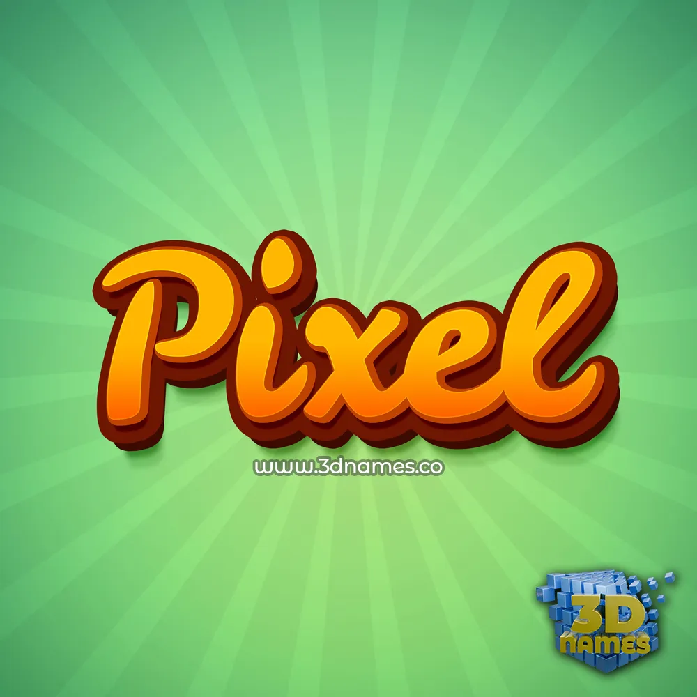 pixel in Green Rays style - 3D name wallpaper