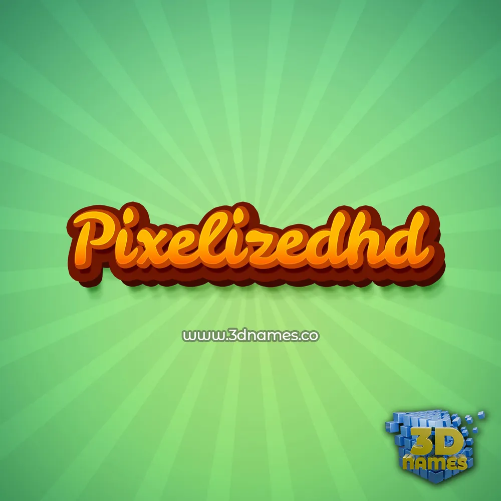 pixelizedhd in Green Rays style - 3D name wallpaper