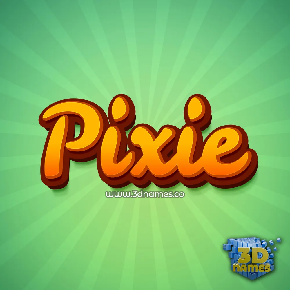 pixie in Green Rays style - 3D name wallpaper