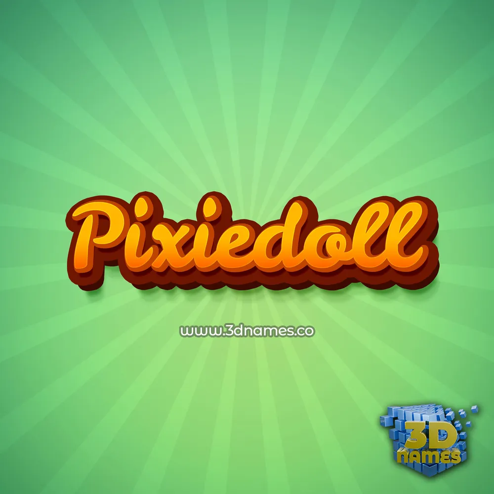 pixiedoll in Green Rays style - 3D name wallpaper