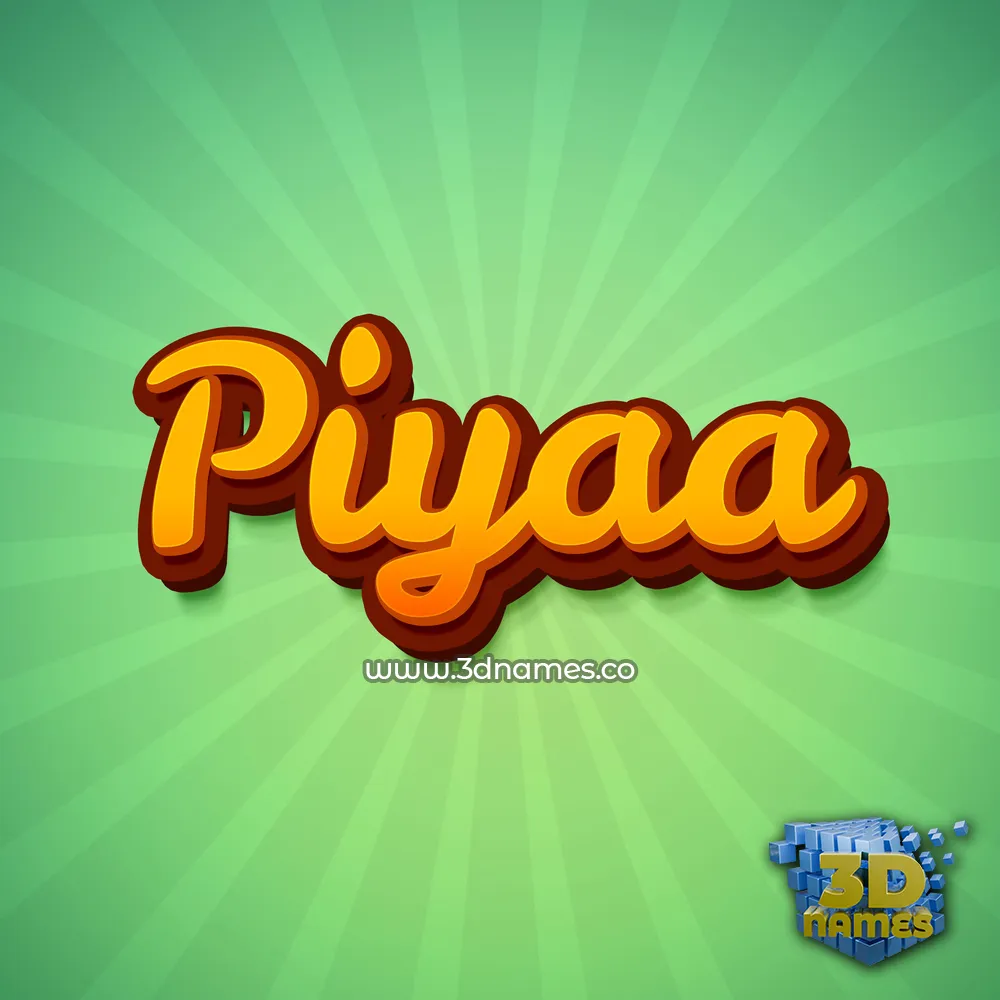 piyaa in Green Rays style - 3D name wallpaper