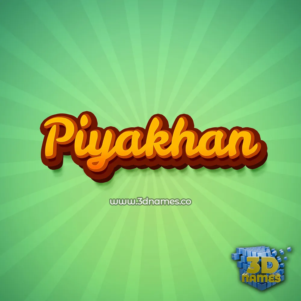 piyakhan in Green Rays style - 3D name wallpaper