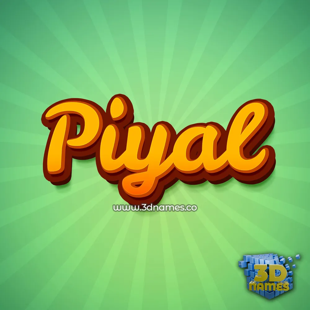 piyal in Green Rays style - 3D name wallpaper