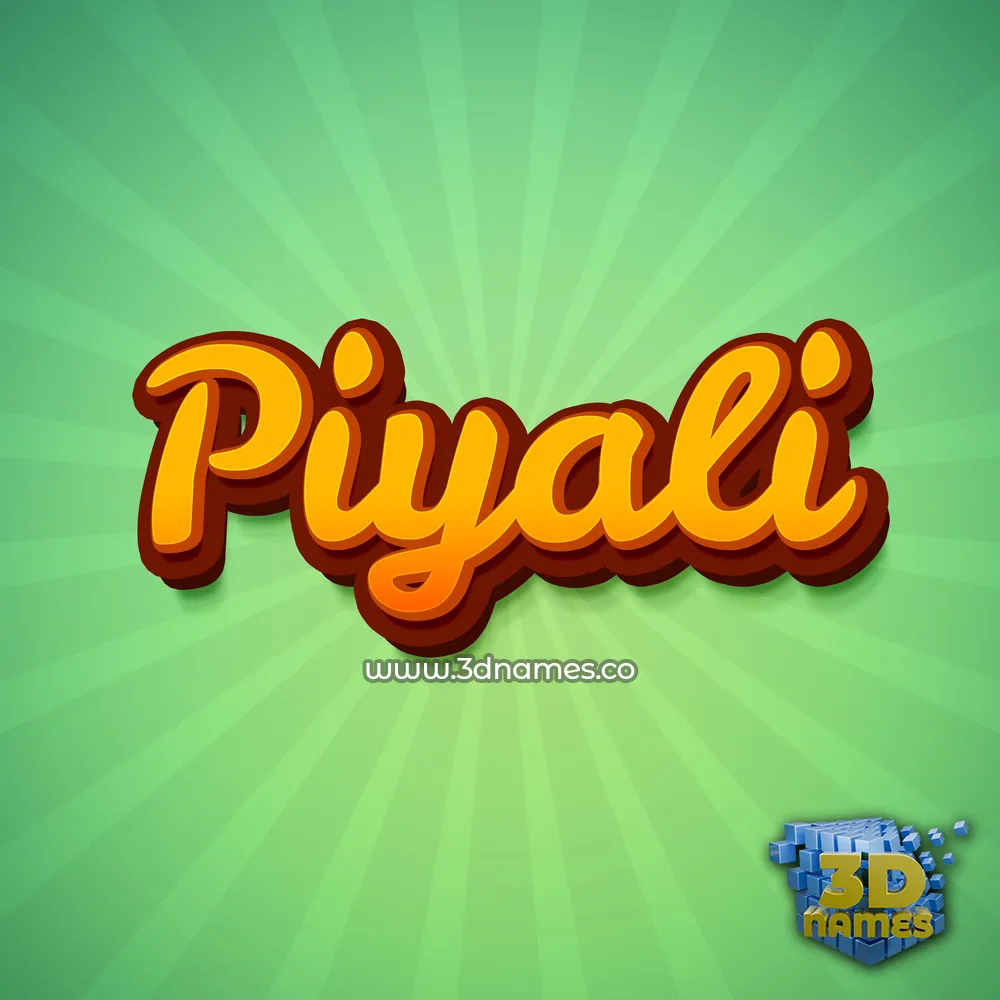 piyali in Green Rays style - 3D name wallpaper