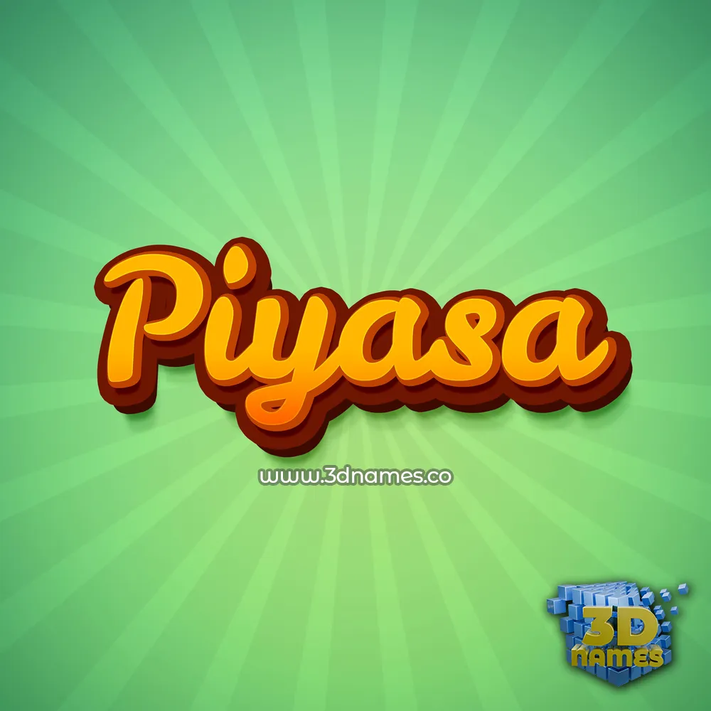 piyasa in Green Rays style - 3D name wallpaper