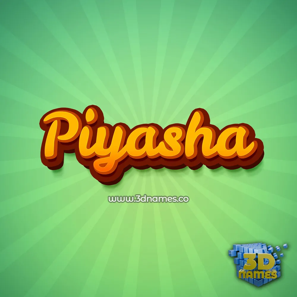 piyasha in Green Rays style - 3D name wallpaper