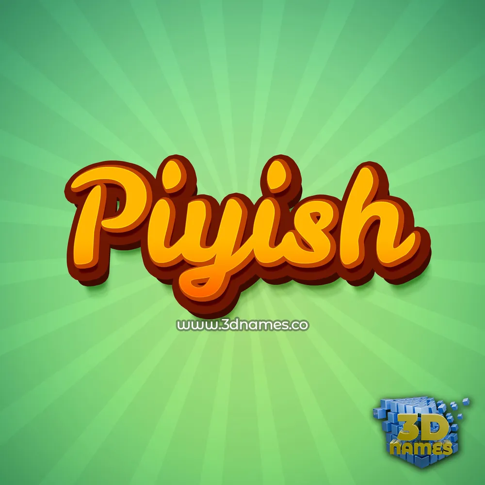 piyish in Green Rays style - 3D name wallpaper