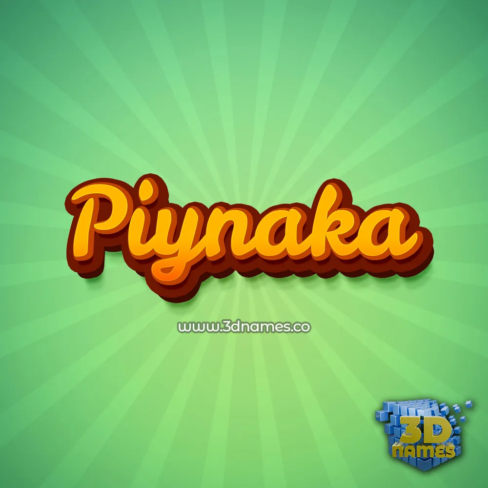 piynaka in Green Rays style - 3D name wallpaper