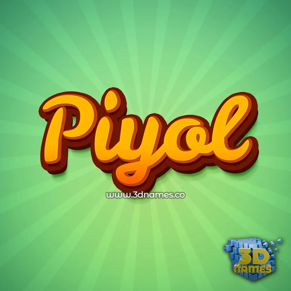 piyol in Green Rays style - 3D name wallpaper