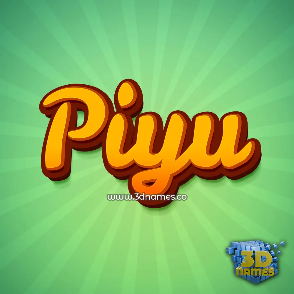 piyu in Green Rays style - 3D name wallpaper