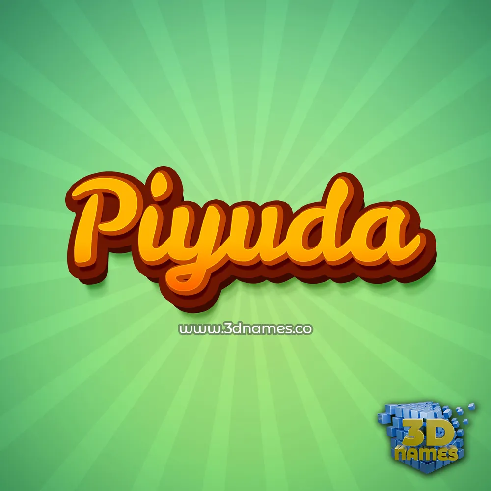 piyuda in Green Rays style - 3D name wallpaper