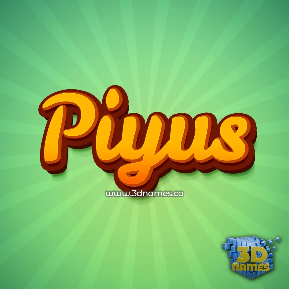 piyus in Green Rays style - 3D name wallpaper