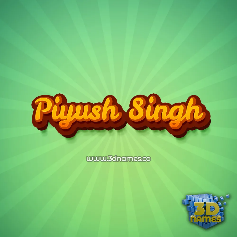 piyush singh in Green Rays style - 3D name wallpaper