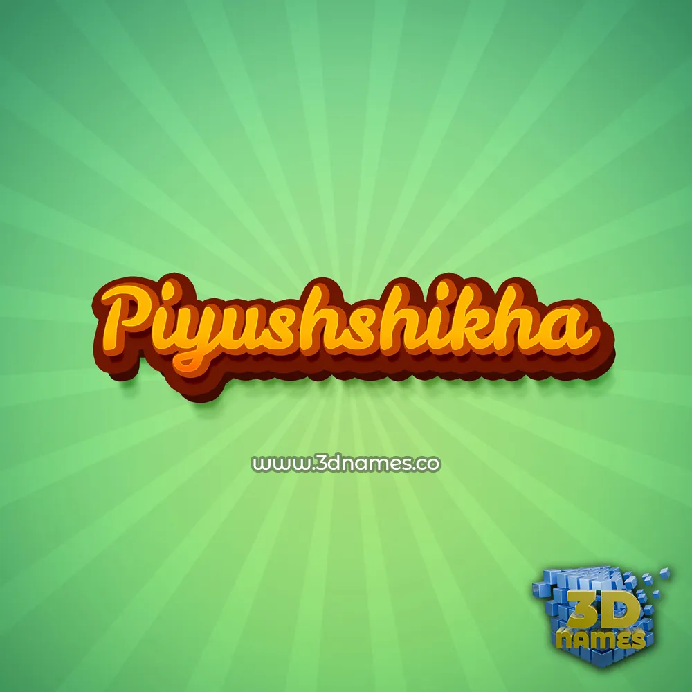 piyushshikha in Green Rays style - 3D name wallpaper