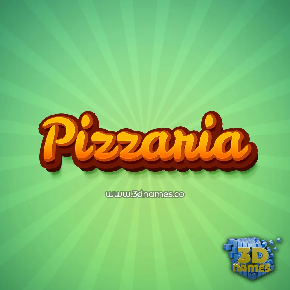 pizzaria in Green Rays style - 3D name wallpaper