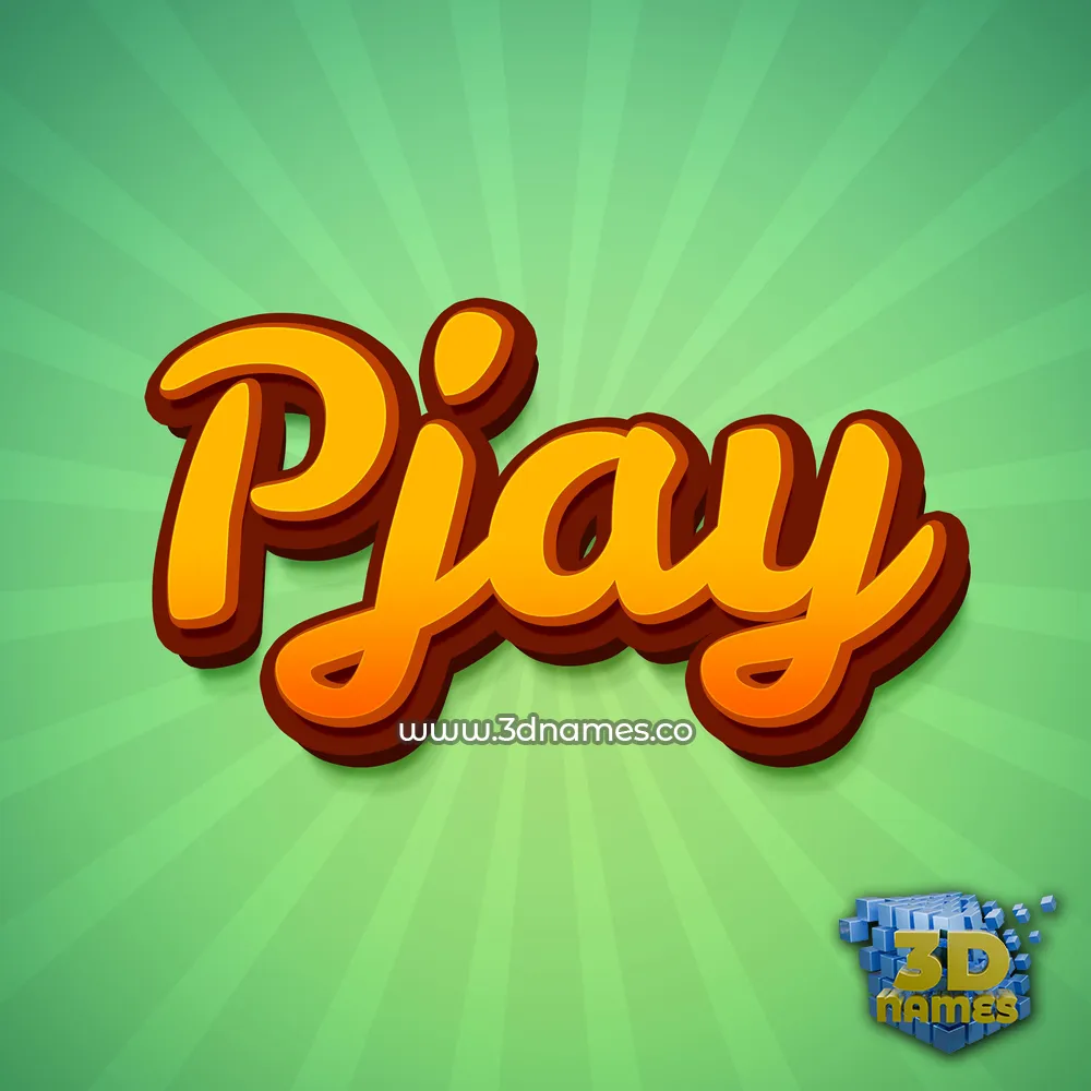 pjay in Green Rays style - 3D name wallpaper