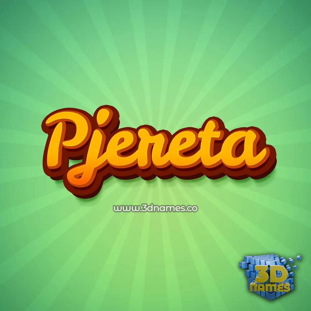 pjereta in Green Rays style - 3D name wallpaper