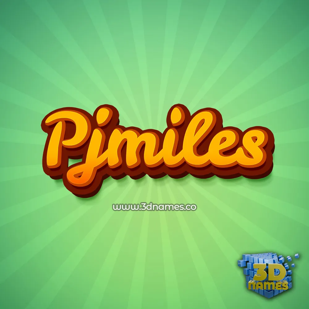 pjmiles in Green Rays style - 3D name wallpaper