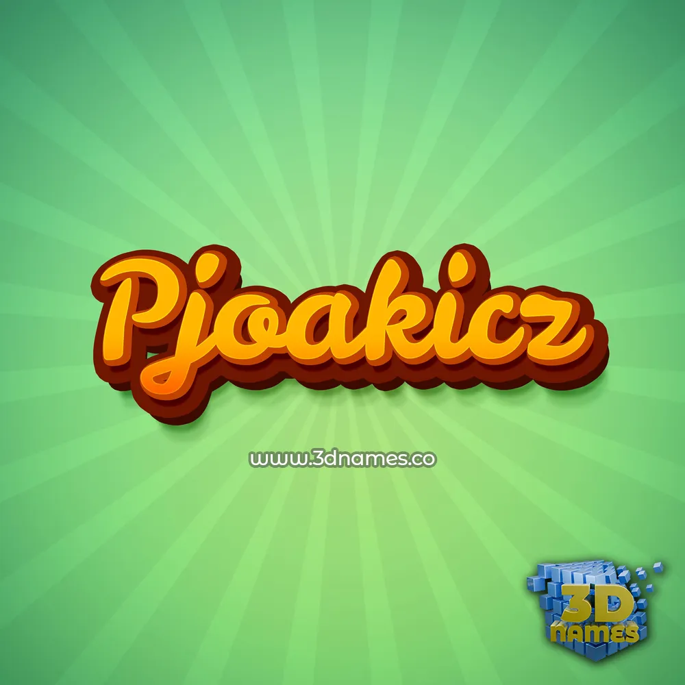 pjoakicz in Green Rays style - 3D name wallpaper