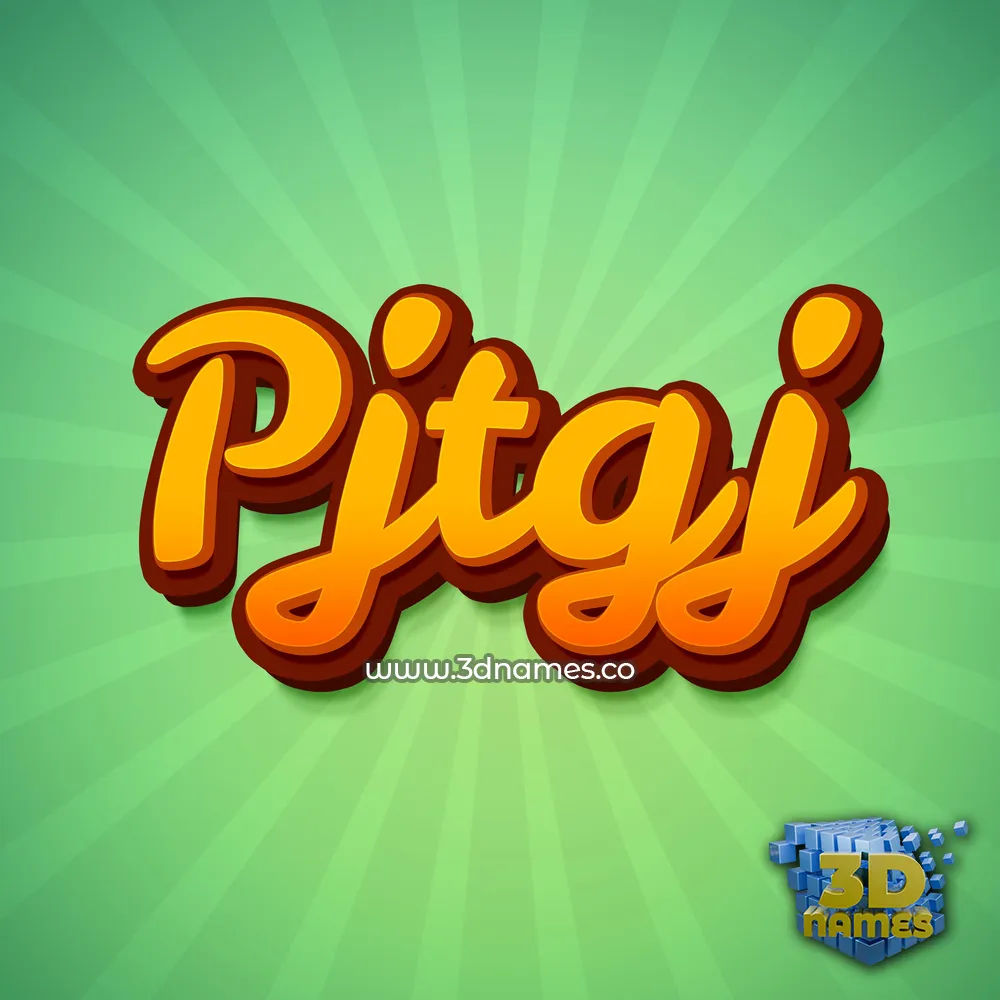 pjtgj in Green Rays style - 3D name wallpaper