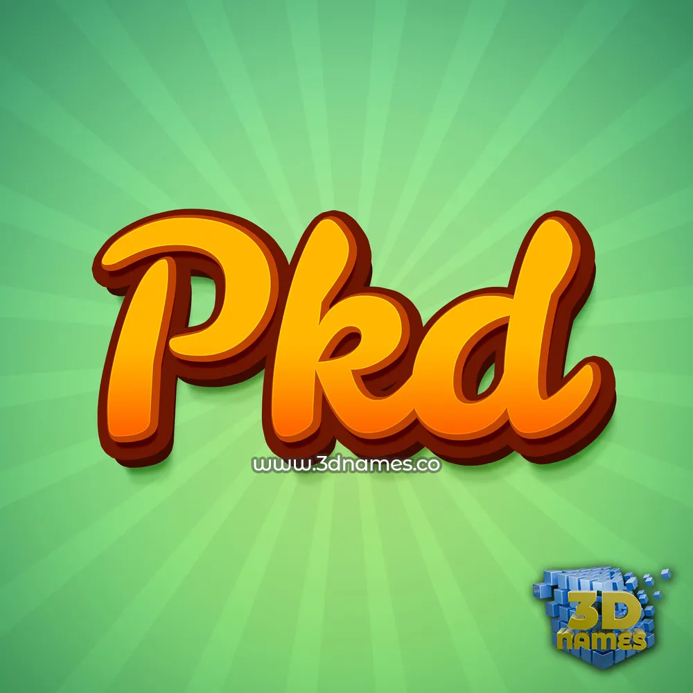 pkd in Green Rays style - 3D name wallpaper