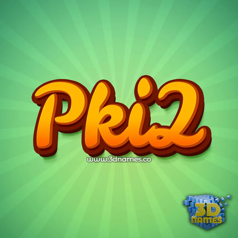 pki2 in Green Rays style - 3D name wallpaper