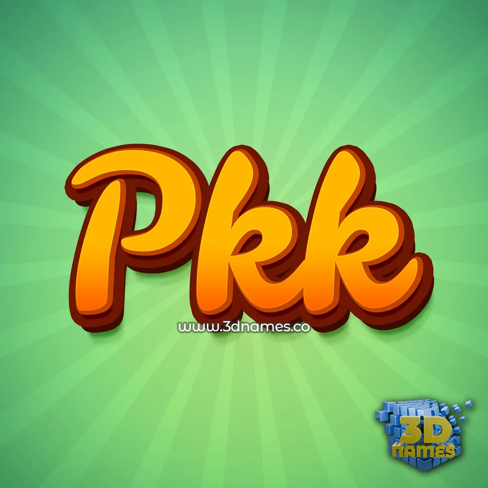 pkk in Green Rays style - 3D name wallpaper