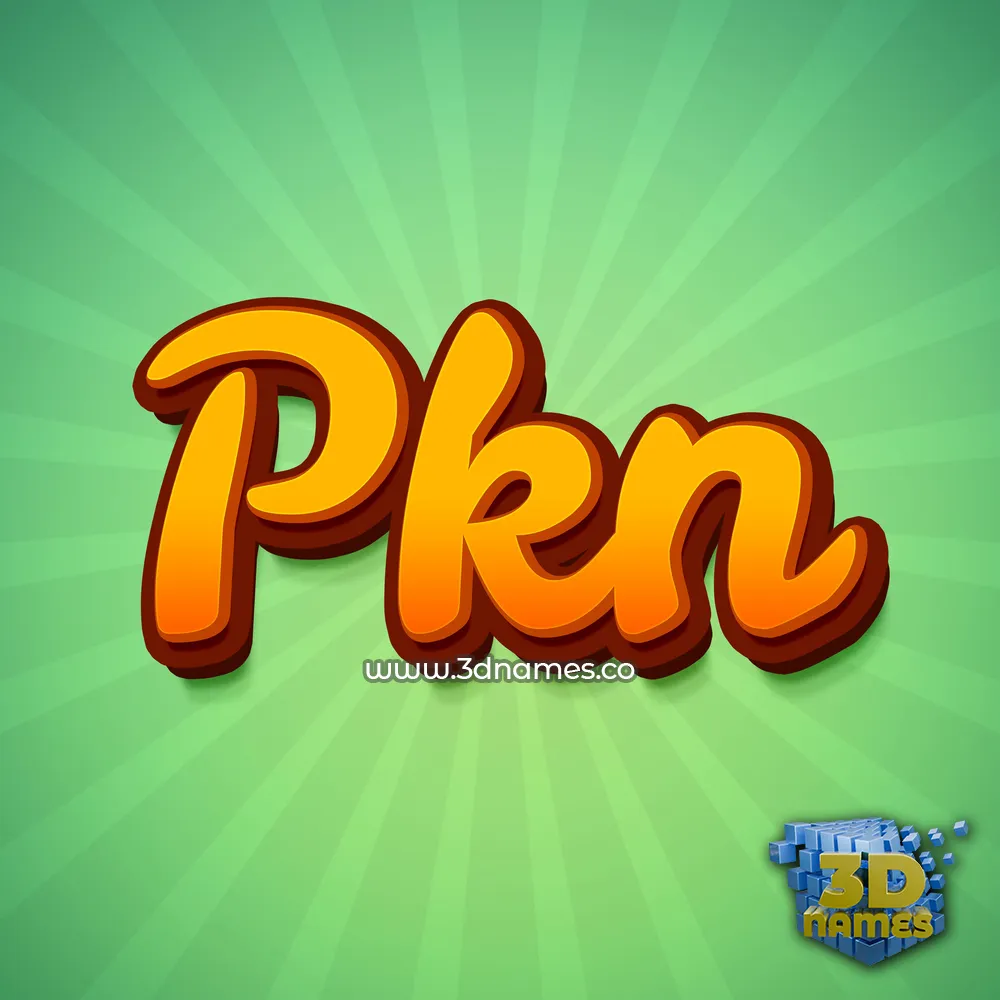 pkn in Green Rays style - 3D name wallpaper