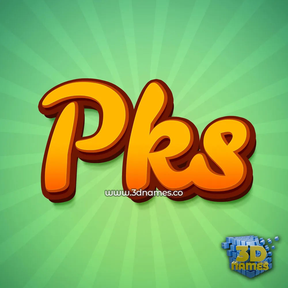 pks in Green Rays style - 3D name wallpaper