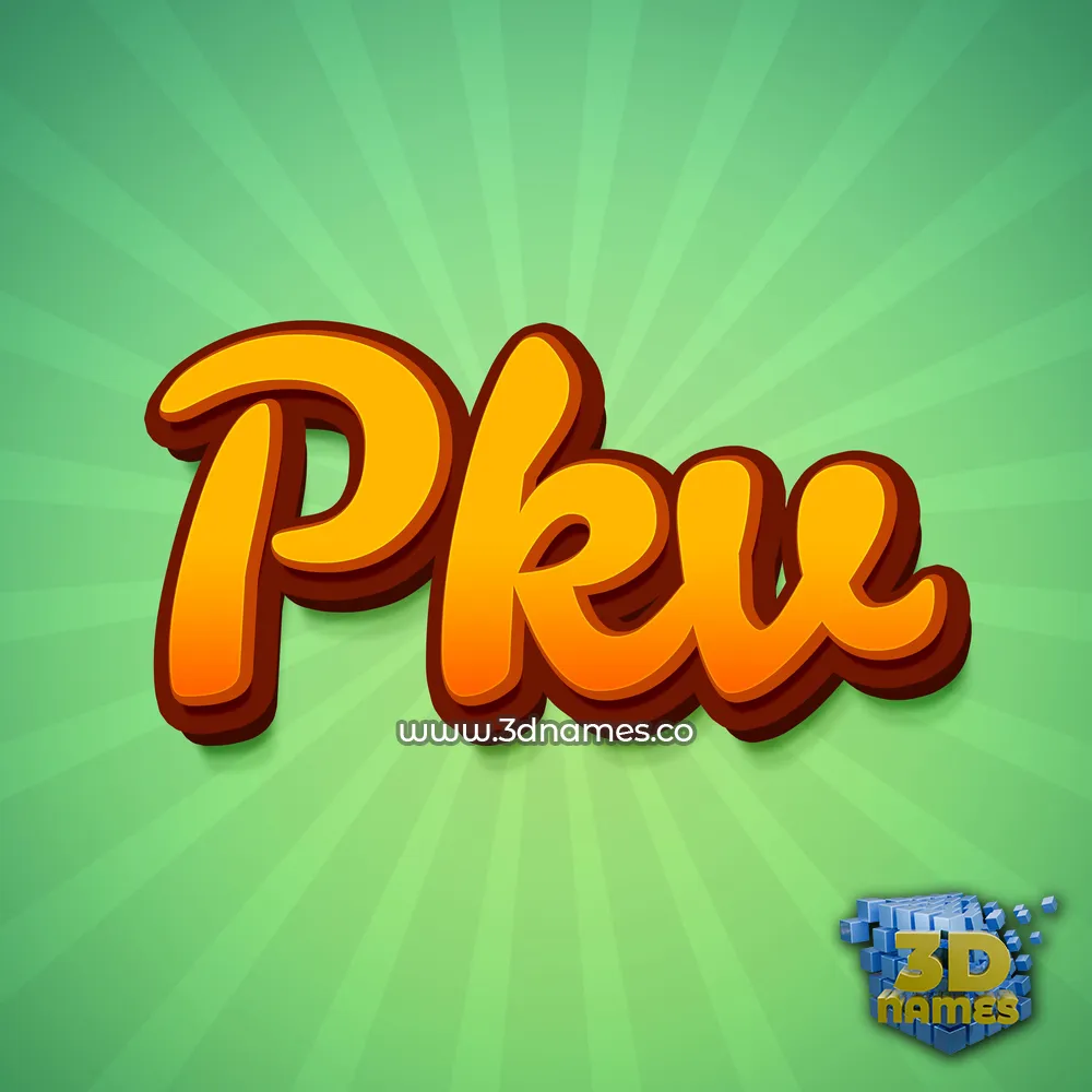 pkv in Green Rays style - 3D name wallpaper