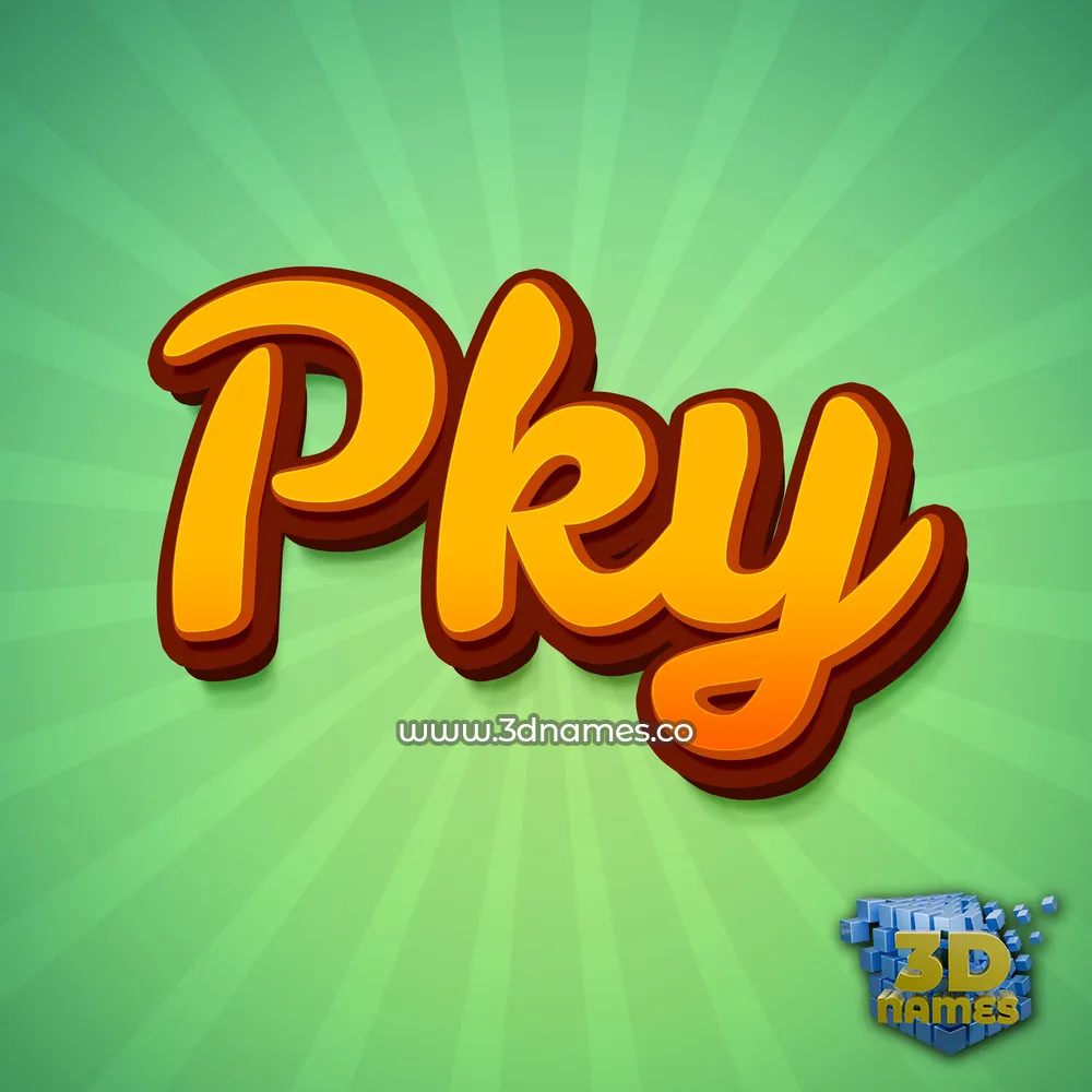 pky in Green Rays style - 3D name wallpaper