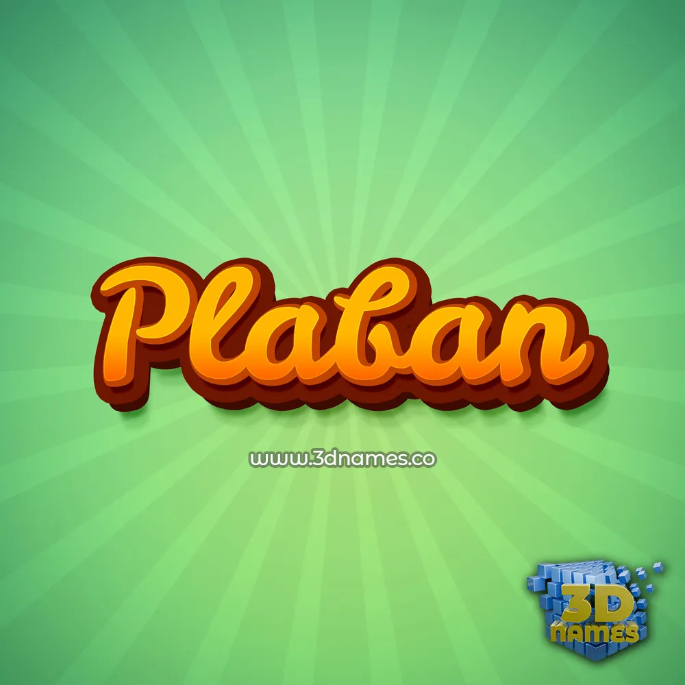 plaban in Green Rays style - 3D name wallpaper