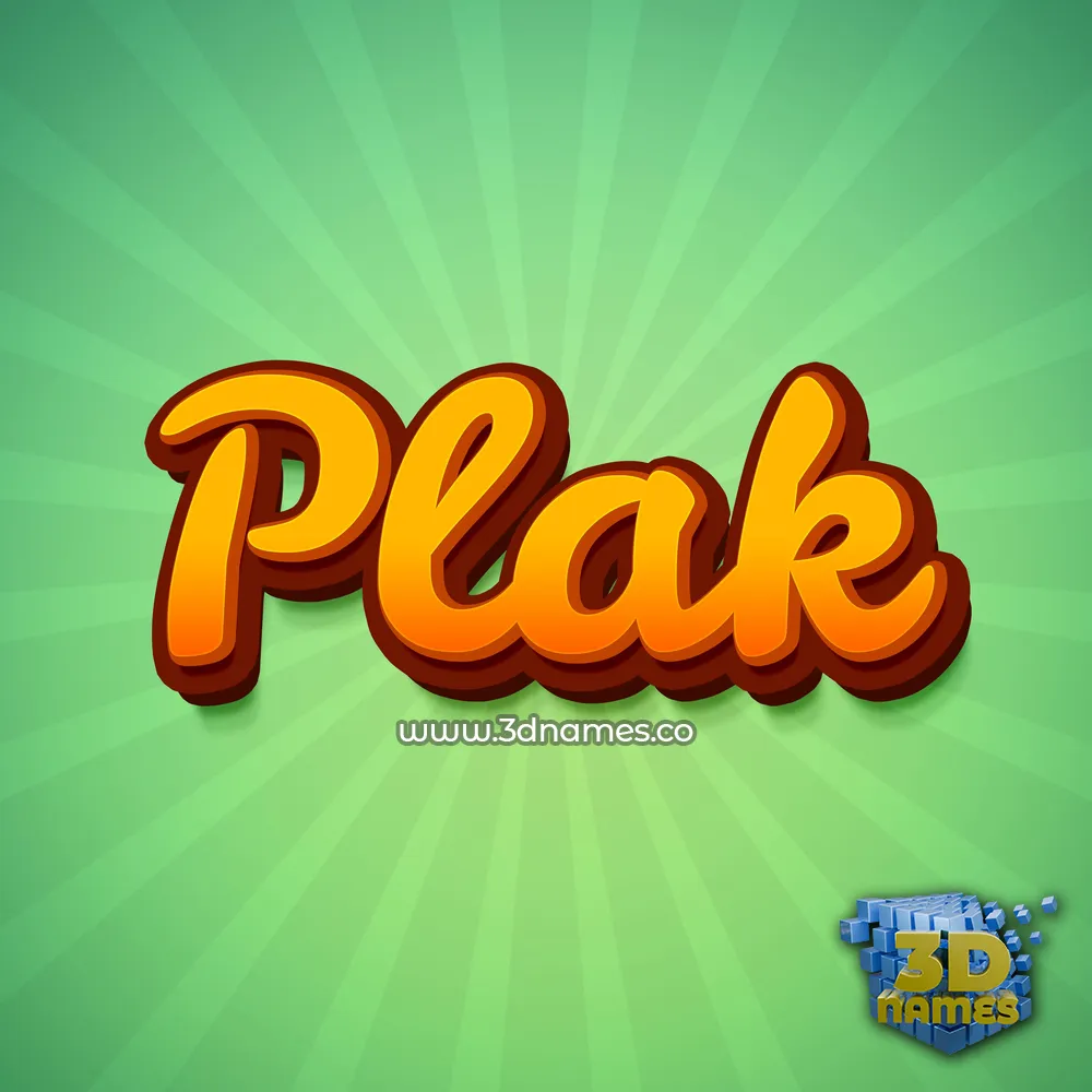 plak in Green Rays style - 3D name wallpaper