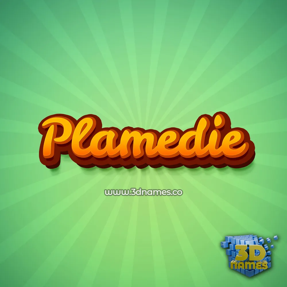plamedie in Green Rays style - 3D name wallpaper