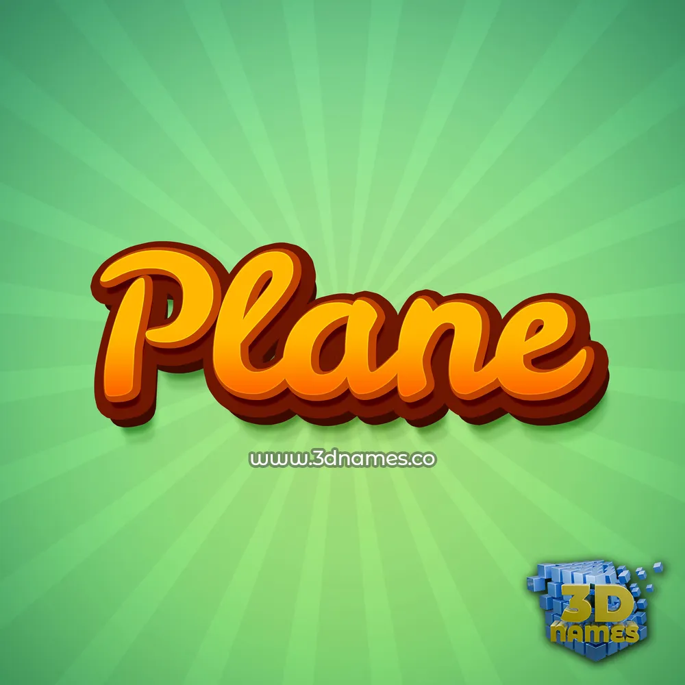 plane in Green Rays style - 3D name wallpaper