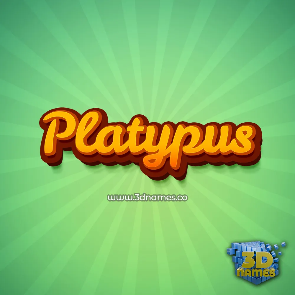 platypus in Green Rays style - 3D name wallpaper