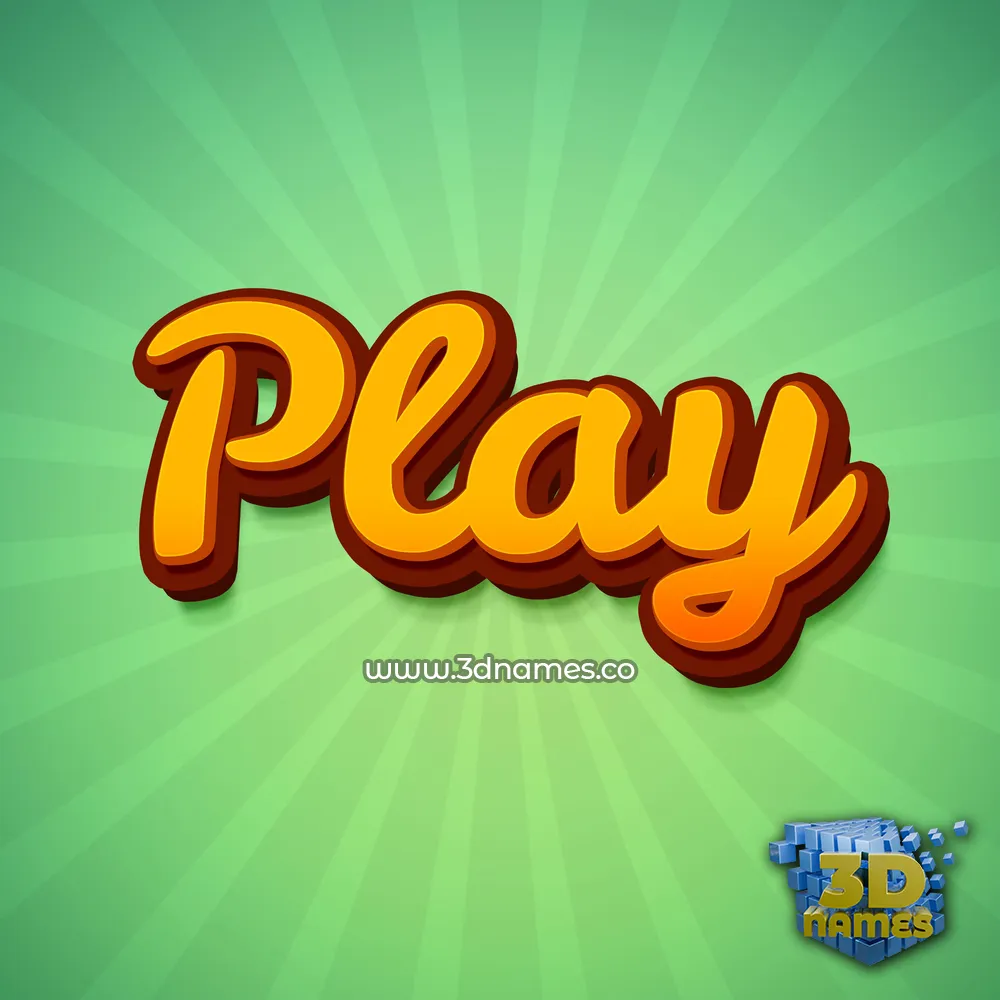 play in Green Rays style - 3D name wallpaper