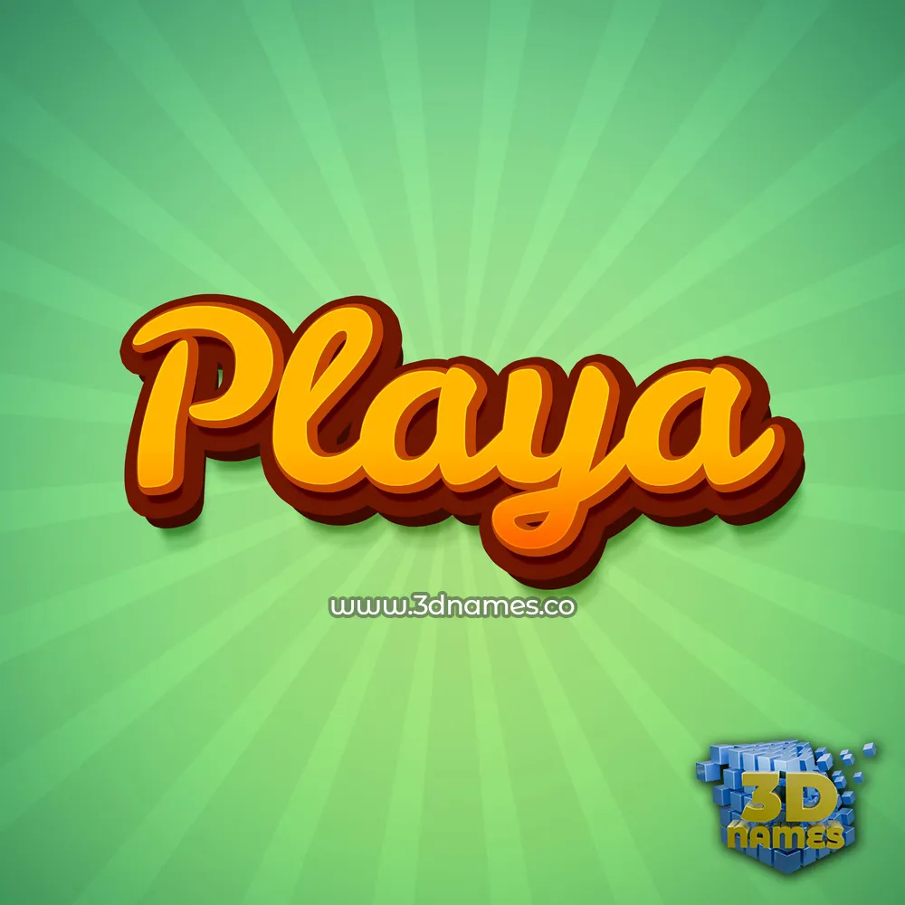 playa in Green Rays style - 3D name wallpaper