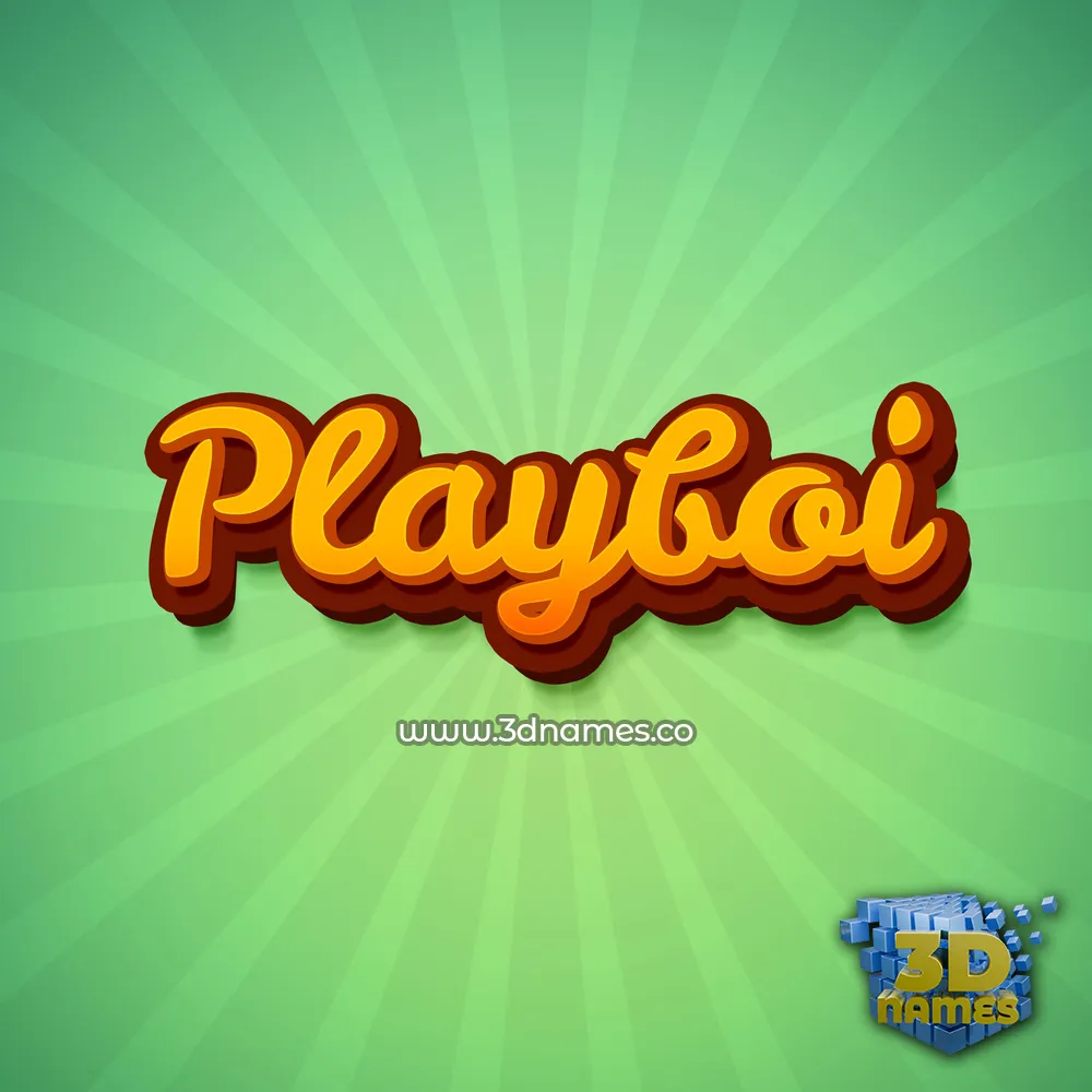 playboi in Green Rays style - 3D name wallpaper