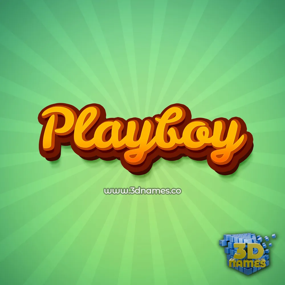 playboy in Green Rays style - 3D name wallpaper