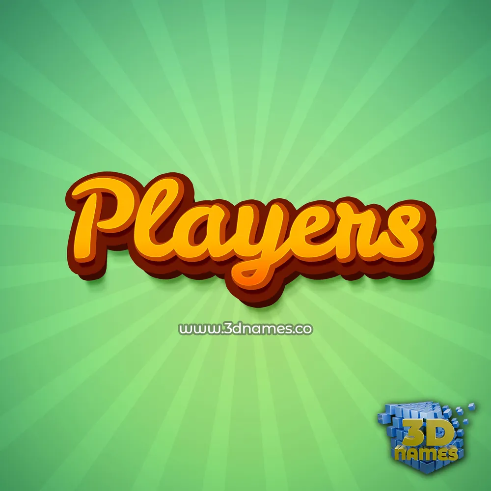 players in Green Rays style - 3D name wallpaper